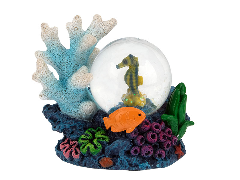 Poly Glitzerkugel Seepferdchen