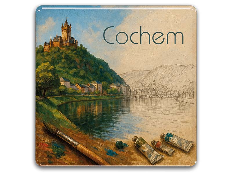 Souvenir Foto Magnet Cochem 8x8cm