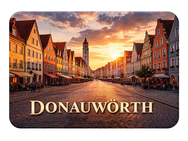 Souvenir Foto Magnet Donauwörth aus Kunststoff 8x5cm