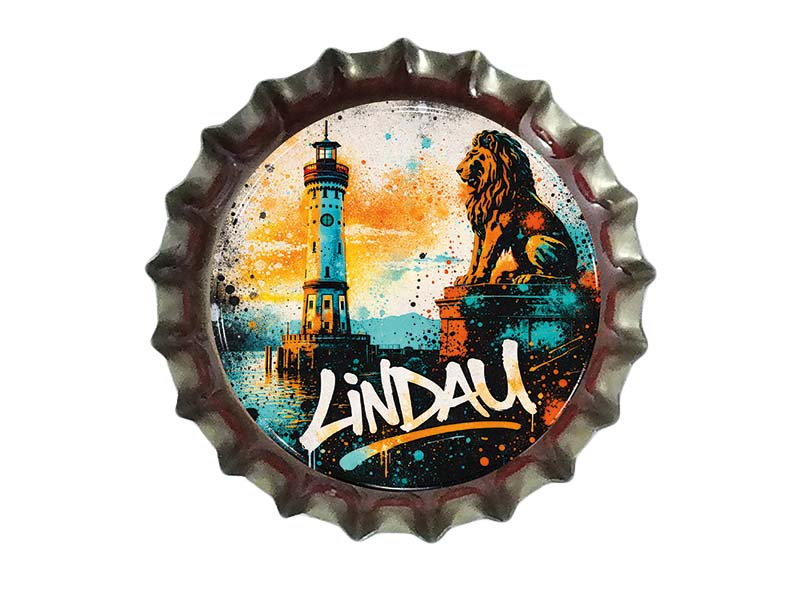 Souvenir Kronkorken Magnet Lindau Ø3cm