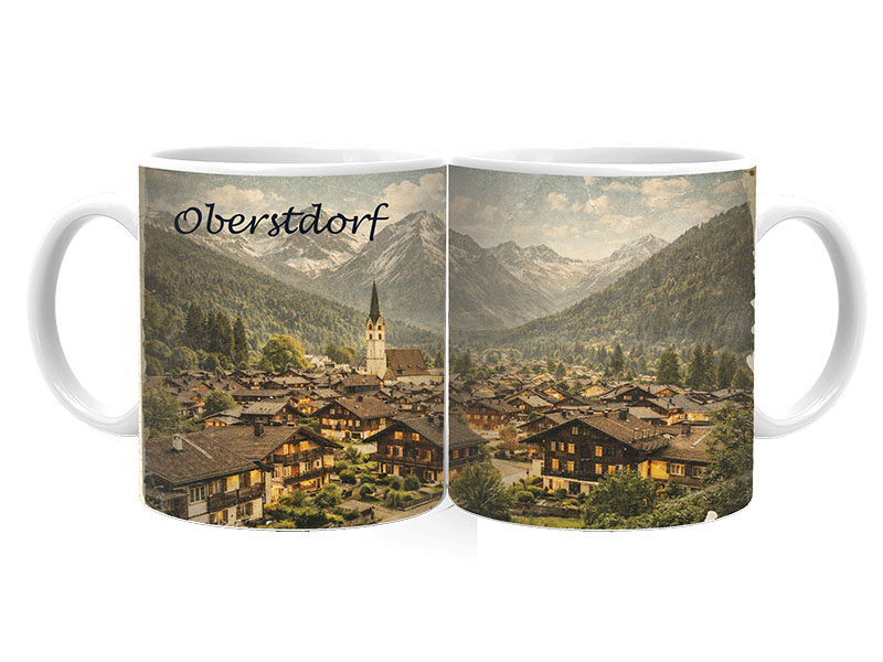 Souvenir Foto Keramik Tasse Oberstdorf Ø8x9,5cm