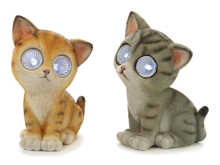 17666 Poly Katze mit Solar Augen