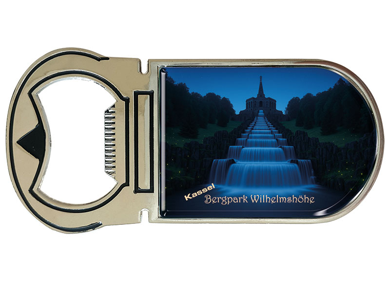 Souvenir Kapselheber Magnet Kassel aus Metall 4x9cm