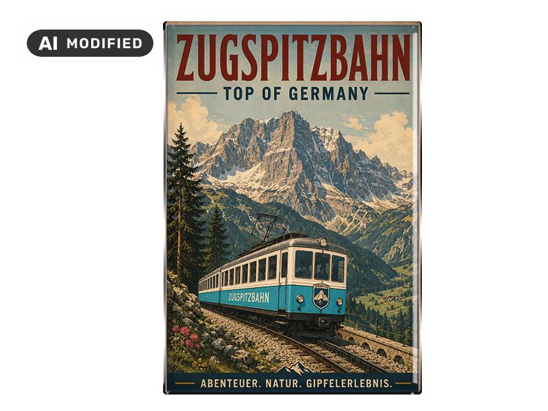 Souvenir photo magnet Zugspitze 8x5,5cm