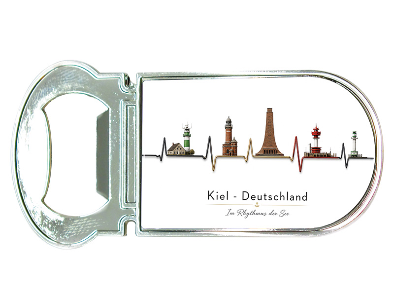 Souvenir Kapselheber Magnet Kiel aus Metall 3x7cm