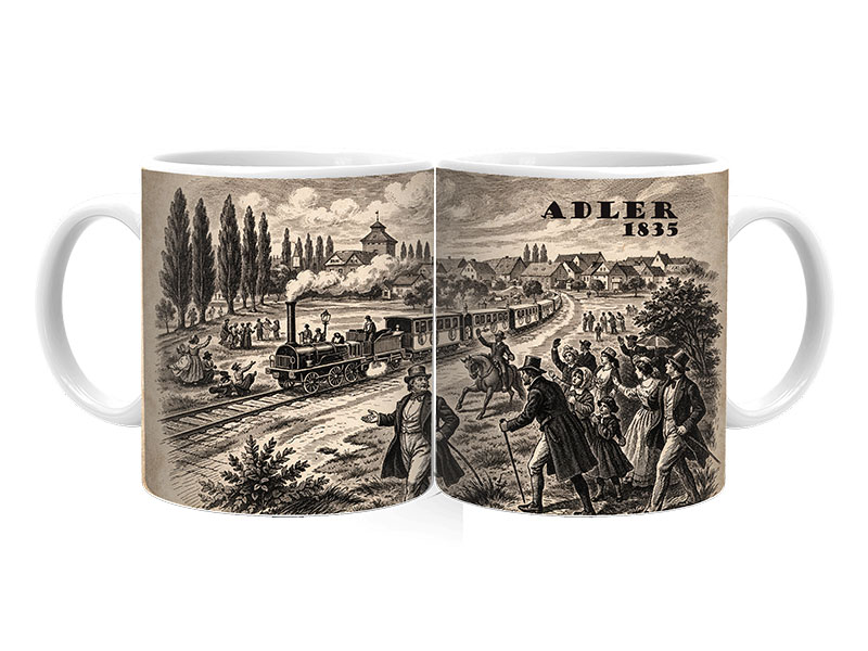 Souvenir Foto Tasse Adler aus Keramik Ø8x9,5cm