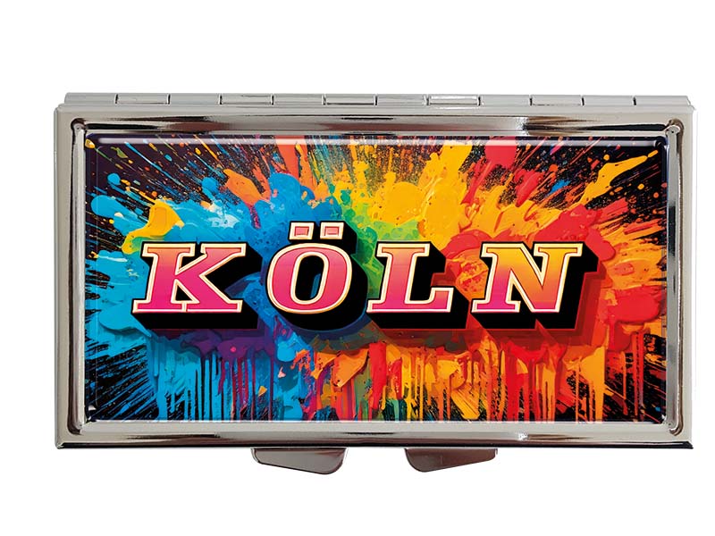 Souvenir Metall Pillendose Koeln 8,5x4,5cm Souvenir Metall Pillendose Koeln 8,5x4,5cm