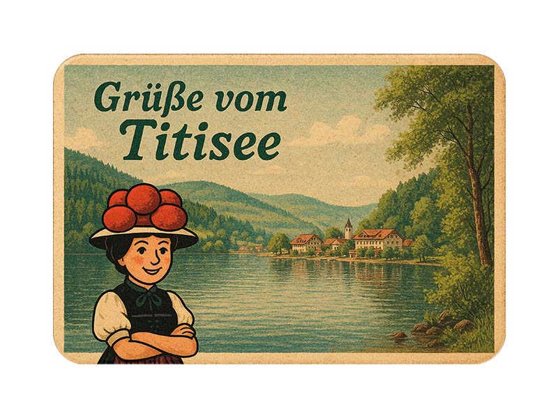 Souvenir Foto Kunststoff Magnet Titisee 8x5cm
