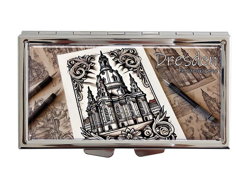Souvenir Metall Pillendose Dresden 8,5x4,5cm Souvenir Metall Pillendose Dresden 8,5x4,5cm