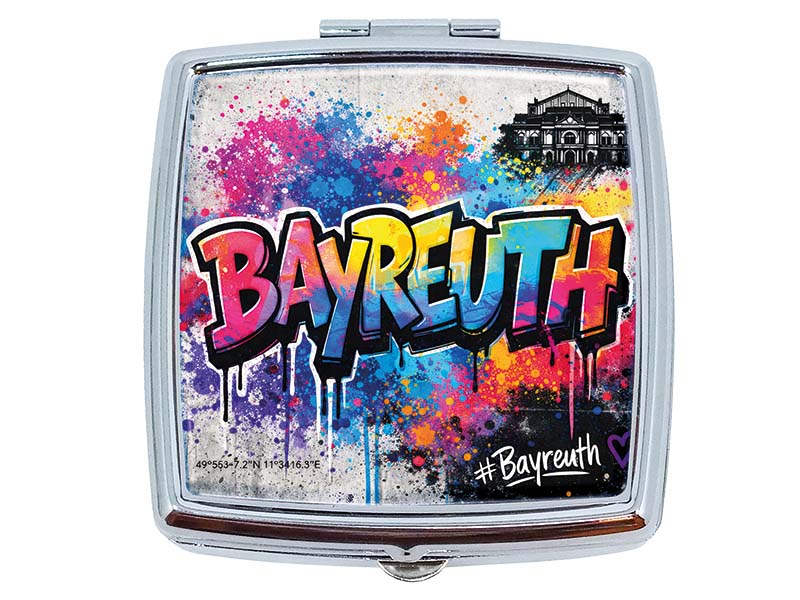 Souvenir Pillendose Bayreuth aus Metall 6x5,5cm