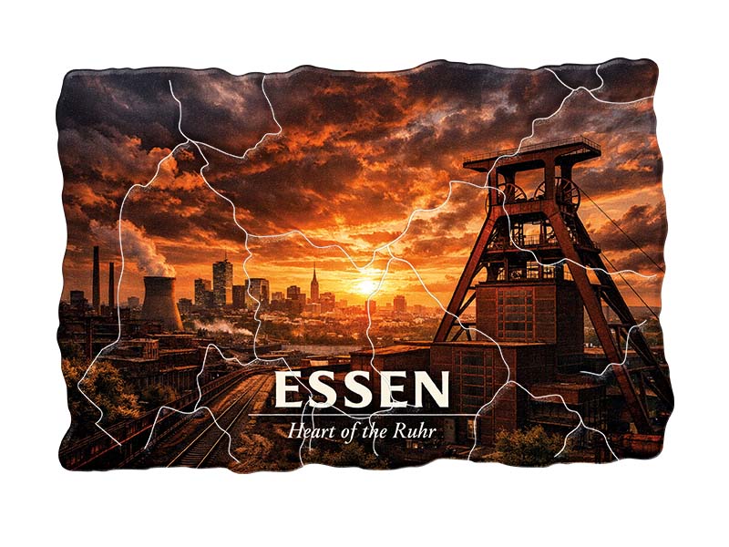Souvenir Foto Magnet Essen aus Kunststoff 8x5cm