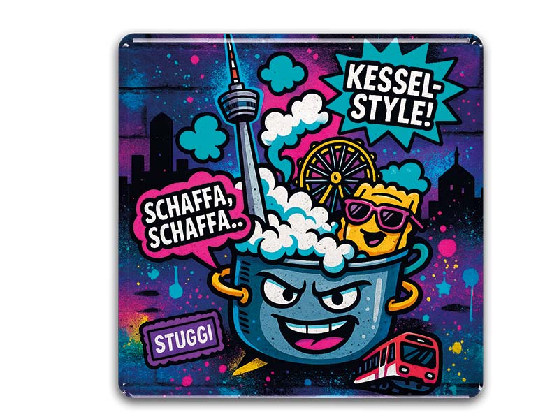 Souvenir Foto Magnet quadratisch Stuttgart 6,5x6,5cm