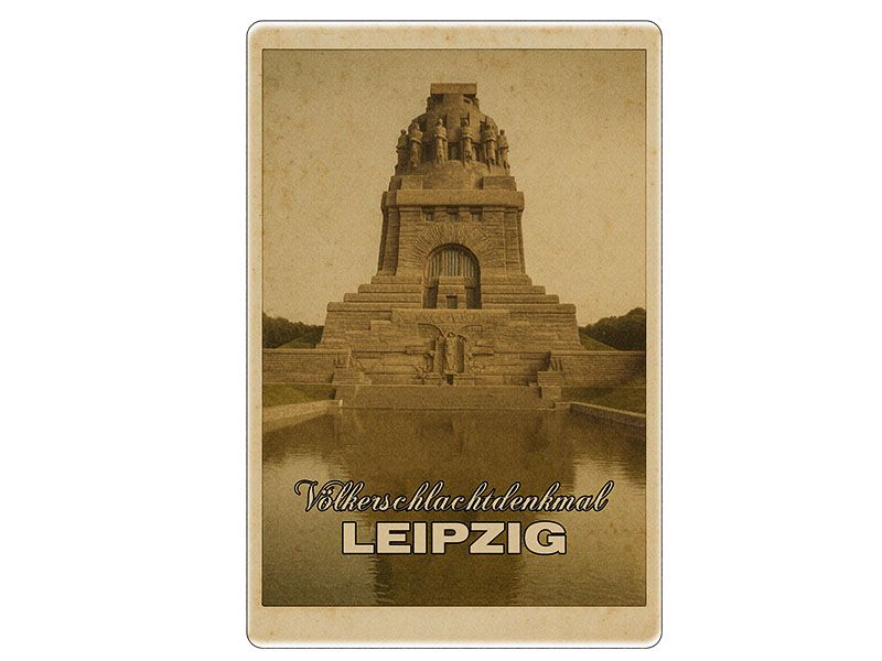 Souvenir Foto Magnet Steingut Leipzig 6x4,5cm