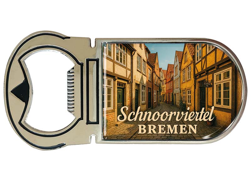 Souvenir Magnet Kapselheber aus Metall Bremen 4x9cm