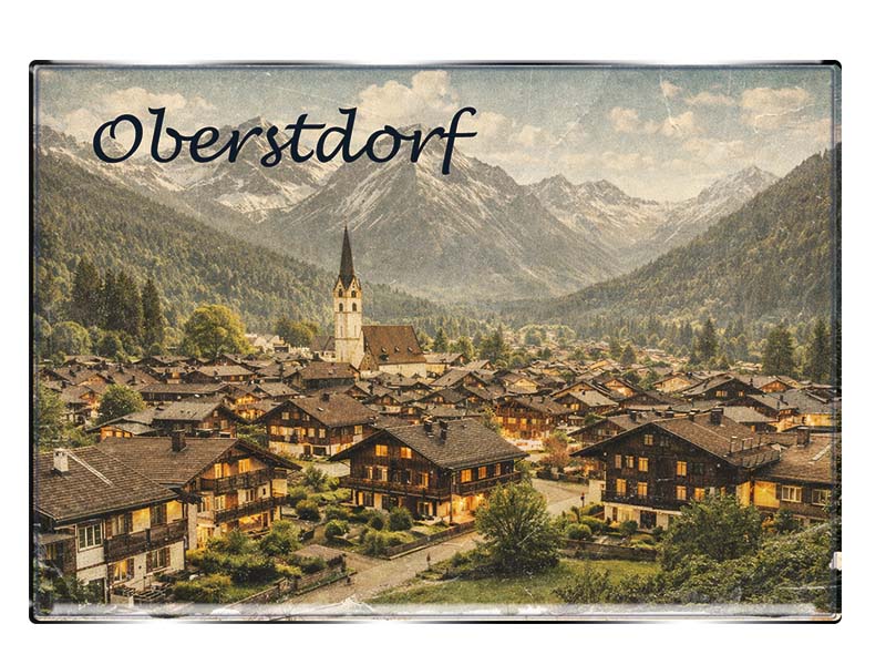 Souvenir Foto Magnet rechteckig Oberstdorf 5,5x8cm