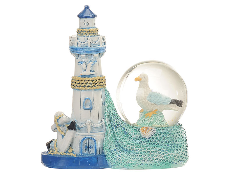 17689 Poly Leuchtturm mit Glitzerkugel