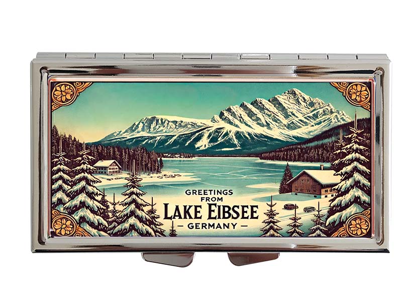Souvenir Metall Pillendose Eibsee 8,5x4,5cm Souvenir Metall Pillendose Eibsee 8,5x4,5cm
