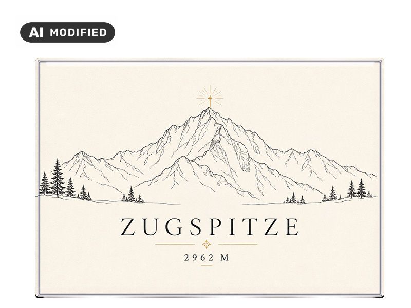 Souvenir Foto Magnet Zugspitze 9,5x6,5cm