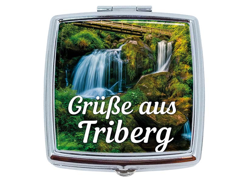 Souvenir Metall Pillendose Triberg 6x5,5cm