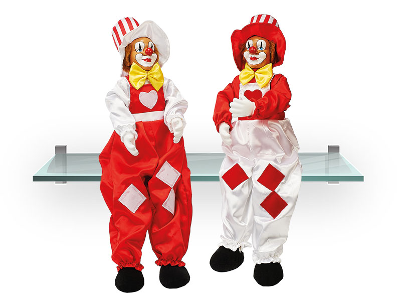 Poly Clown Kantenhocker rot-weiß