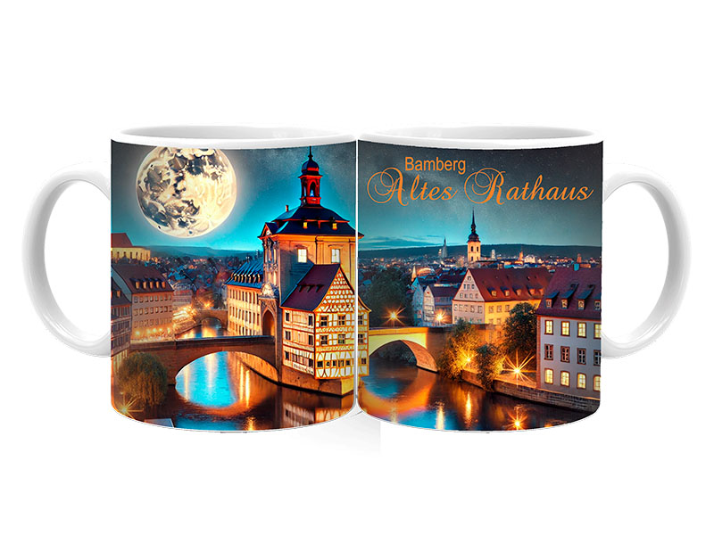 Souvenir Foto Keramik Tasse Bamberg Ø8x9,5cm