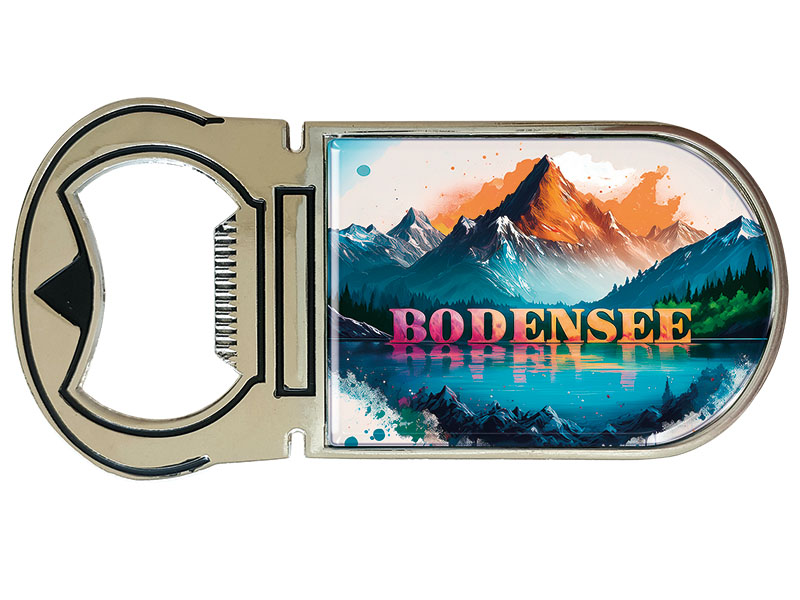 Souvenir Magnet Kapselheber aus Metall Bodensee 4x9cm