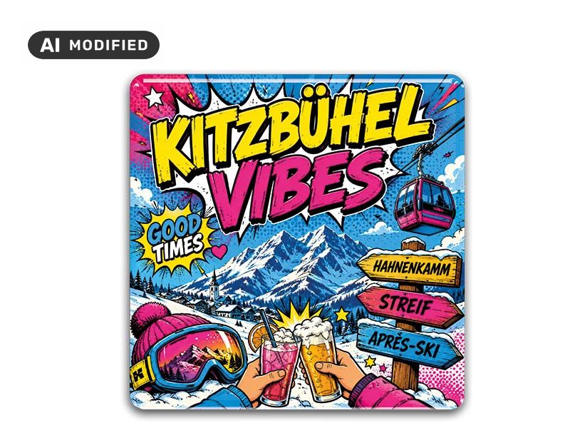 Souvenir Foto Magnet Kitzbühel 6,5x6,5cm