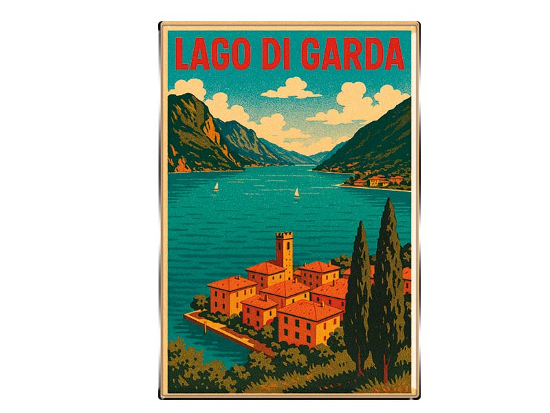 Souvenir Foto Magnet rechteckig Gardasee 8x5,5cm