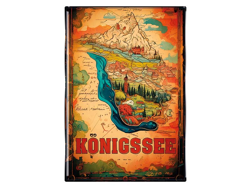 Souvenir Foto Magnet rechteckig Königssee 8x5,5cm Souvenir Foto Magnet rechteckig Königssee 8x5,5cm