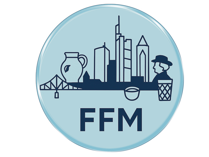 Souvenir Foto Magnet rund Frankfurt Ø7cm Souvenir Foto Magnet rund Frankfurt Ø7cm