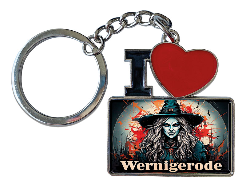 Souvenir Schlüsselanhänger aus Metall "I Love" Wernigerode 11x4cm    Souvenir Schlüsselanhänger aus Metall "I Love" Wernigerode 11x4cm