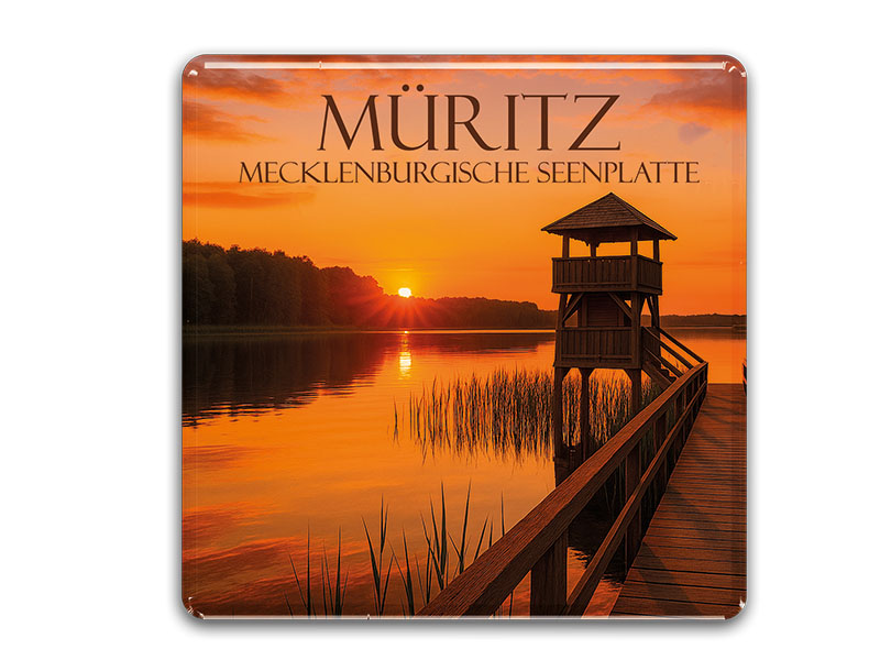 Souvenir Foto Magnet quadratisch Seenplatte 6,5x6,5cm