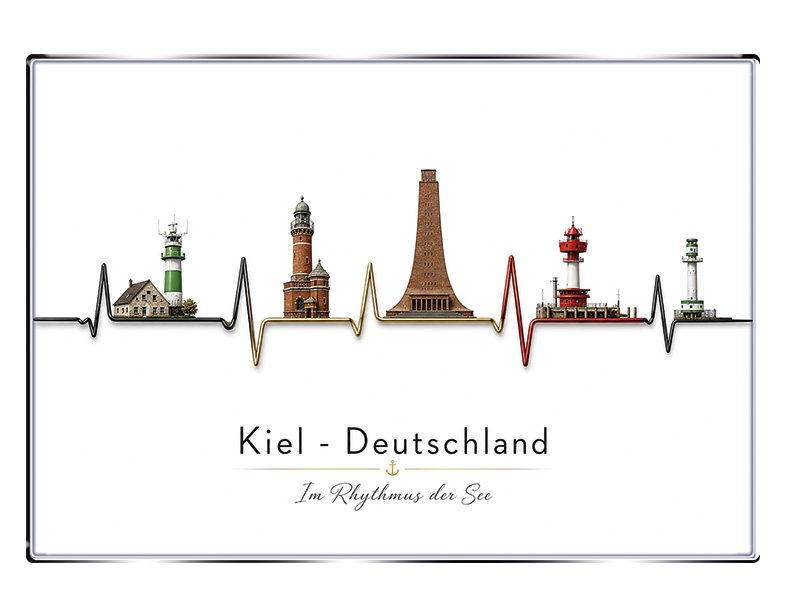 Souvenir Foto Magnet Kiel 8x5,5cm