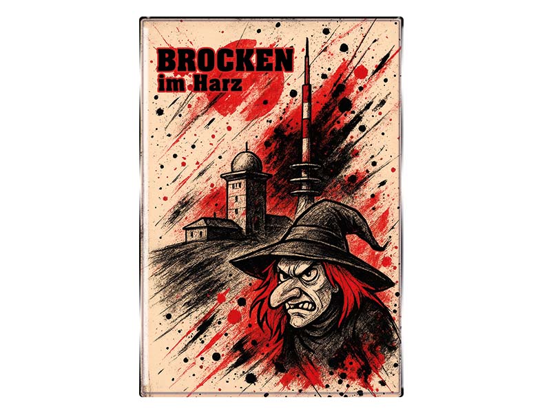 Souvenir Foto Magnet rechteckig Brocken 8x5,5cm