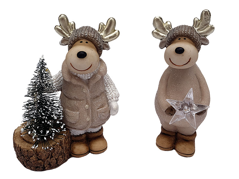 Hirsch mit Stern und Baum, 8x4x11cm    Hirsch mit Stern und Baum, 8x4x11cm