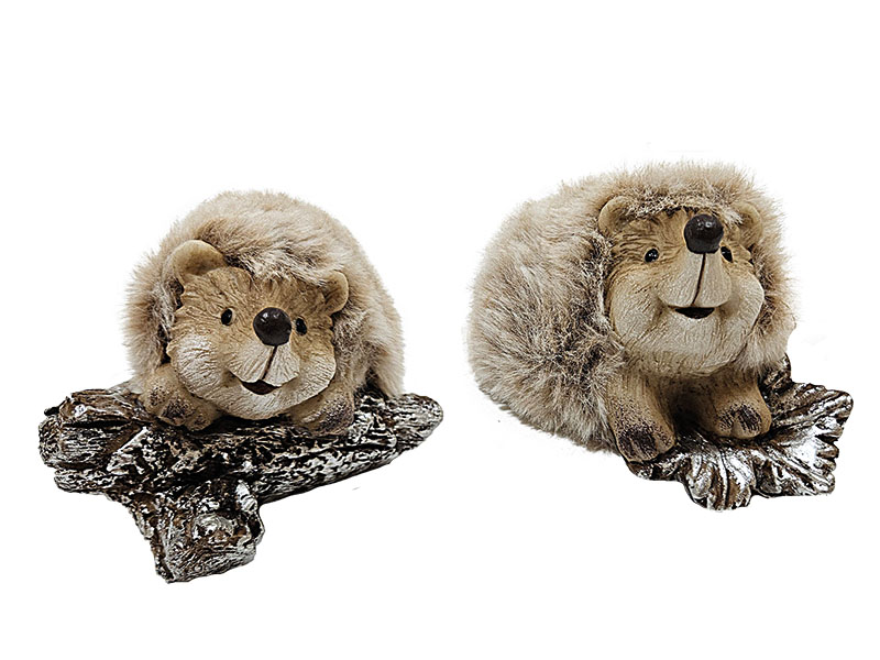 Igel aus Poly mit Kunstfell 10x8x7,5 cm    Igel aus Poly mit Kunstfell 10x8x7,5 cm