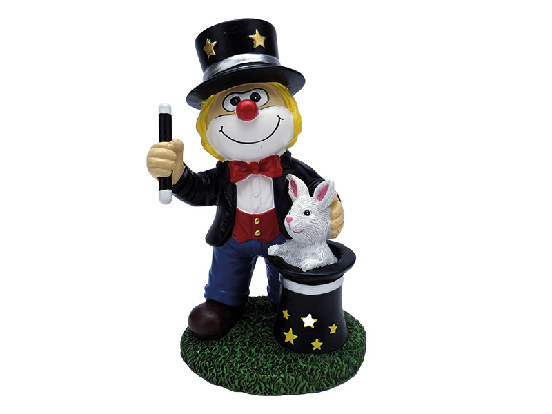Clown Zauberer aus Poly 13x10x23cm