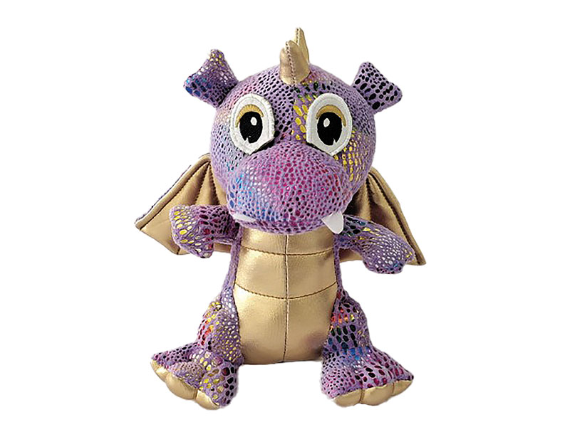 Plush dragon purple 16x18x20cm