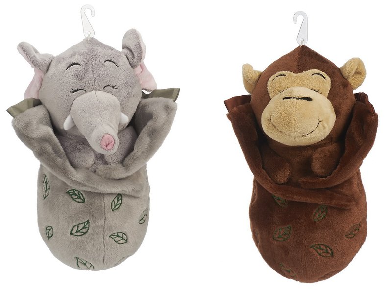 33016 Plüsch Elefant + Affe im Schlafsack
