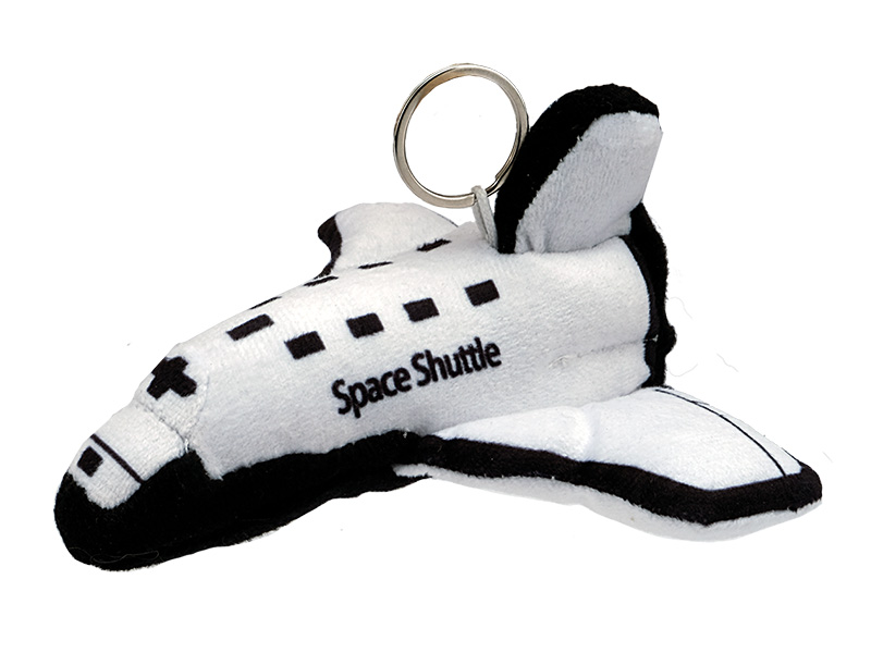 Plush space shuttle 13x12x5cm, with keychain