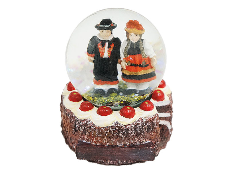 17798-0 Poly Kirschtorte m. Glitzerkugel