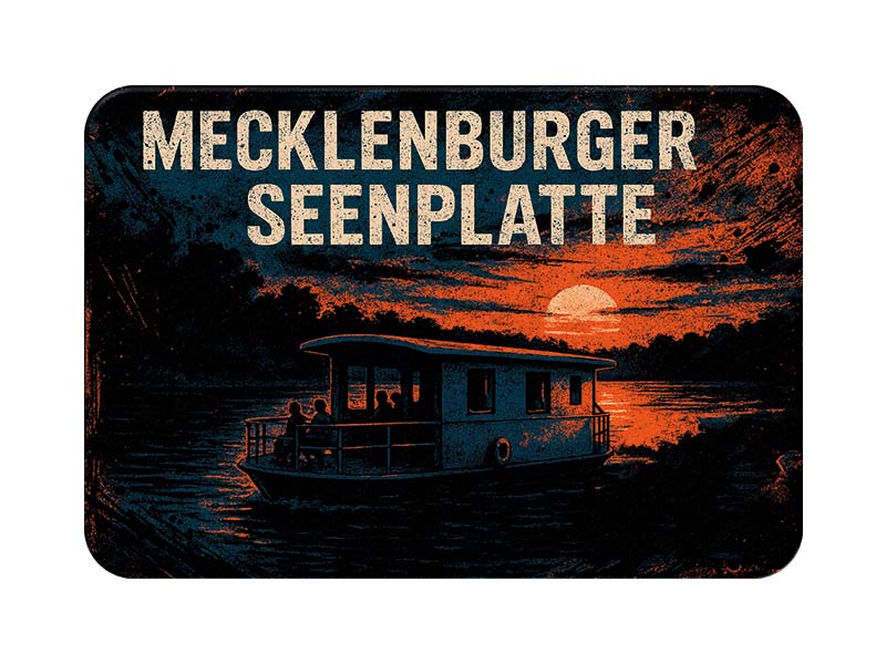 Souvenir Foto Kunststoff Magnet Seenplatte 8x5cm