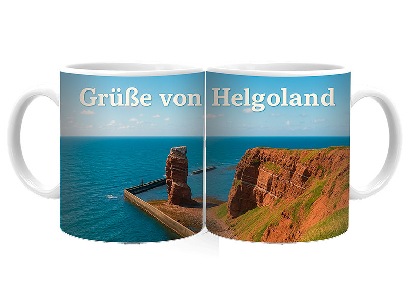 Souvenir Foto Keramik Tasse Helgoland Ø8x9,5cm