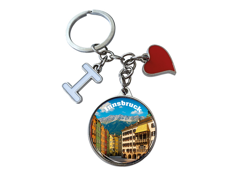 Souvenir Schlüsselanhänger Innsbruck aus Metall 11x4cm