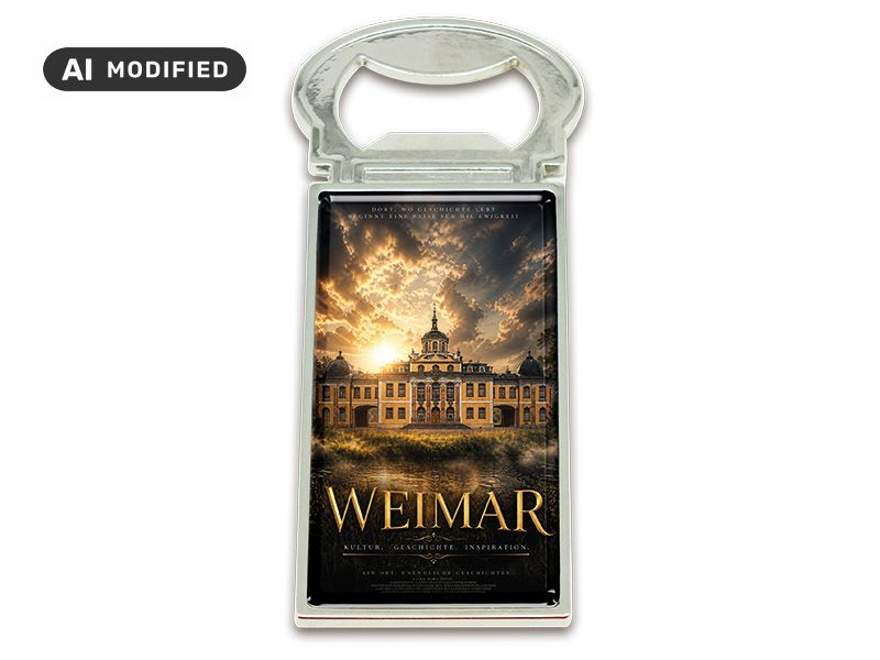 Souvenir Kapselheber Magnet Weimar aus Metall 3x9cm