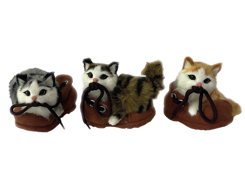 Deco cat in shoe 10x5x10cm