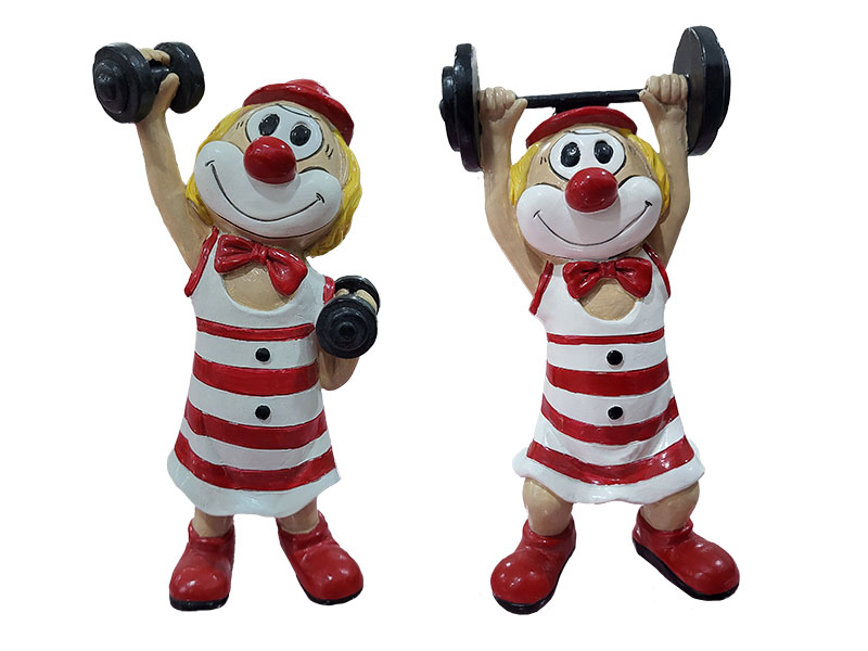Poly clown "fitness" 9x6x20cm