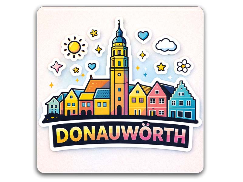 Souvenir Foto Magnet Donauwörth 8x8cm