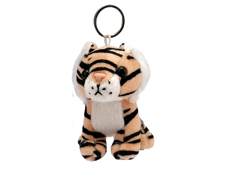 Tiger aus Plüsch mit Schüsselanhänger, 5x9x10cm   
