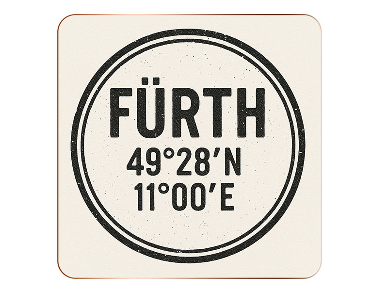 Souvenir wooden coaster Fürth 10x10cm